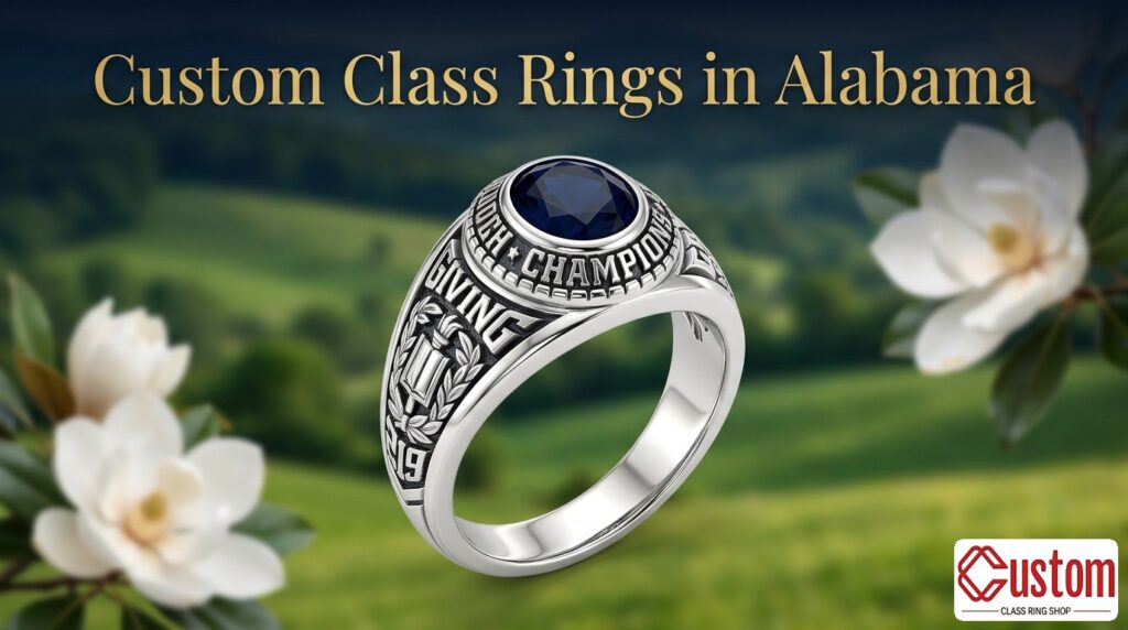 custom class rings in Alabama handcrafted 925 sterling silver - CustomClassRingShop
