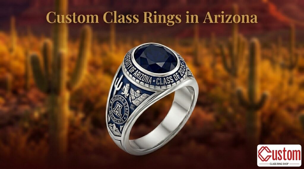 custom class rings in Arizona handcrafted 925 sterling silver - CustomClassRingShop