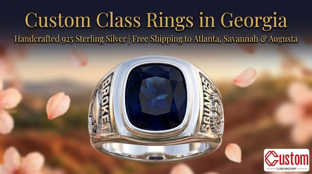 custom class rings in Georgia handcrafted 925 sterling silver - CustomClassRingShop