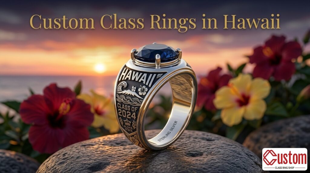 custom class rings in Hawaii handcrafted 925 sterling silver - CustomClassRingShop