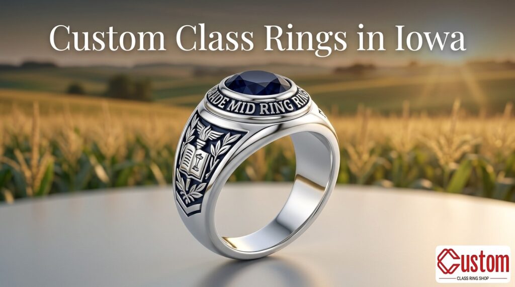 custom class rings in Iowa handcrafted 925 sterling silver - CustomClassRingShop