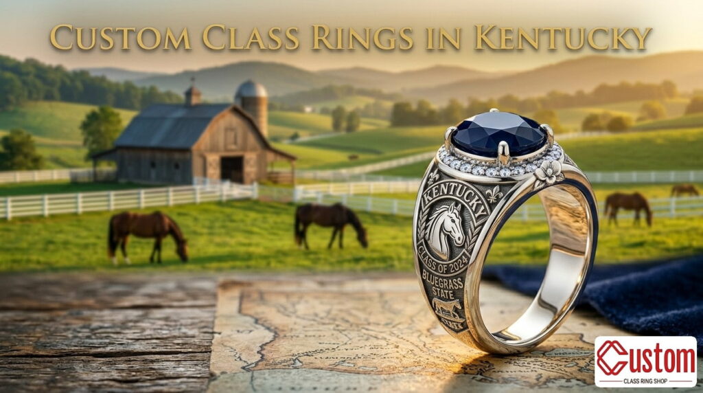 custom class rings in Kentucky handcrafted 925 sterling silver - CustomClassRingShop