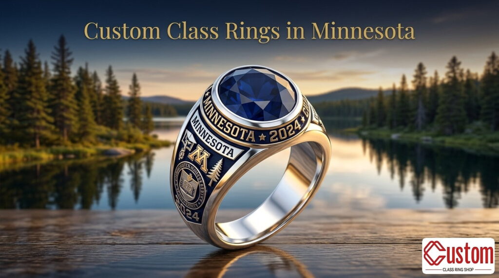 custom class rings in Minnesota handcrafted 925 sterling silver - CustomClassRingShop