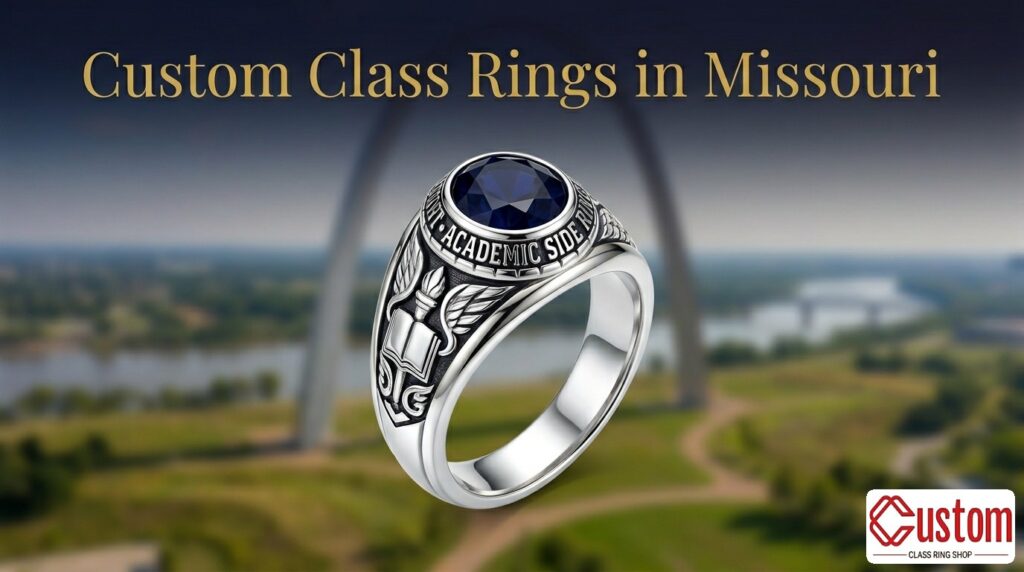 custom class rings in Missouri handcrafted 925 sterling silver - CustomClassRingShop