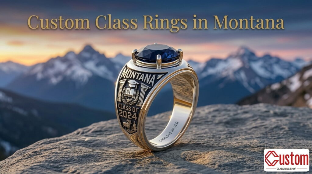 custom class rings in Montana handcrafted 925 sterling silver - CustomClassRingShop