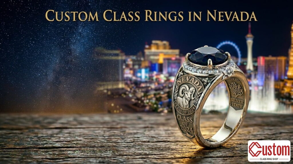 custom class rings in Nevada handcrafted 925 sterling silver - CustomClassRingShop