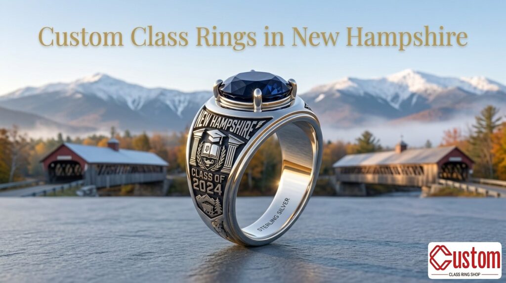 custom class rings in New Hampshire handcrafted 925 sterling silver - CustomClassRingShop