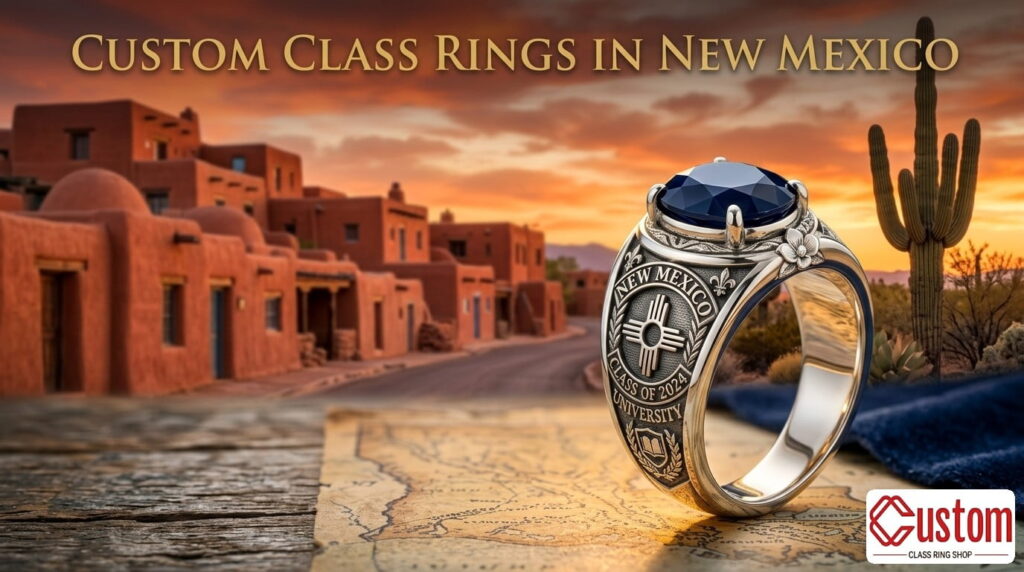 custom class rings in New Mexico handcrafted 925 sterling silver - CustomClassRingShop