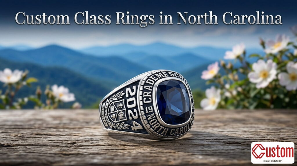 Custom class rings in North Carolina - Handcrafted 925 Sterling Silver