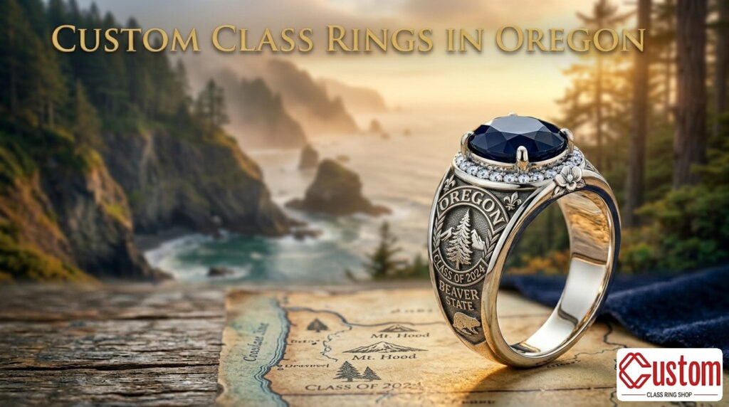custom class rings in Oregon handcrafted 925 sterling silver - CustomClassRingShop