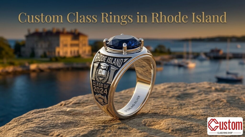 custom class rings in Rhode Island handcrafted 925 sterling silver - CustomClassRingShop