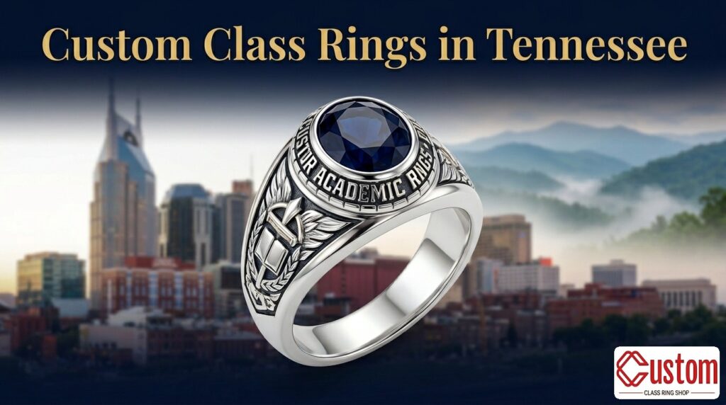 custom class rings in Tennessee handcrafted 925 sterling silver - CustomClassRingShop