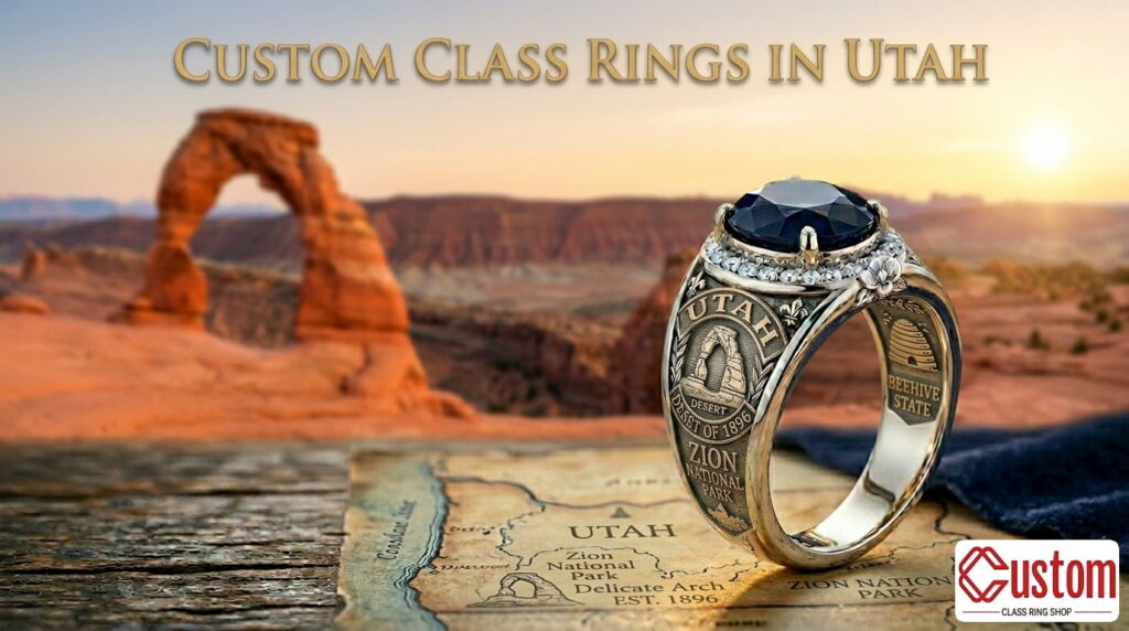 custom class rings in Utah handcrafted 925 sterling silver - CustomClassRingShop