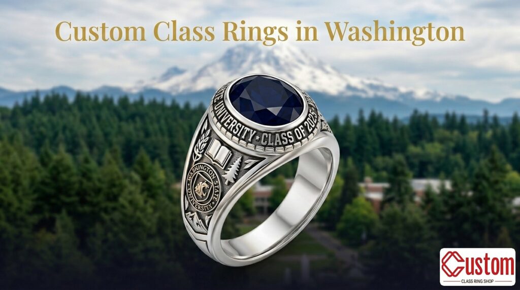 custom class rings in Washington handcrafted 925 sterling silver - CustomClassRingShop