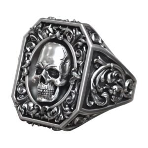 Royal Vintage Skull Rococo Pattern Signet jewelry1