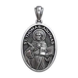Saint Thomas Aquinas Veritas Christian Oval Medallion Pendant jewelry1