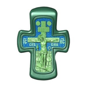 Small Orthodox Childrens Crucifixion and Saint Panteleimon Cross jewelry1