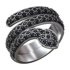 Snake Fashion Oxidized Black Diamond Ring jewelry1