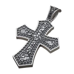 Templar Maltese Diamond Cross Engraving Floral Pattern jewelry1