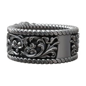 Tiger Head Engraved Pattern Wild Band jewelry1