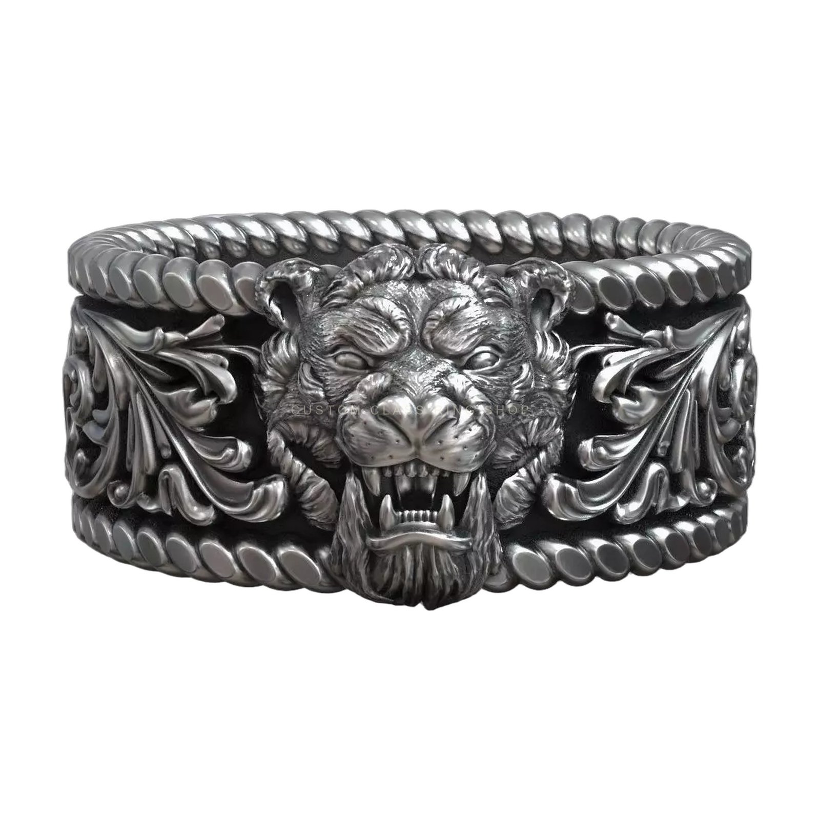 Tiger Head Engraved Pattern Wild Band jewelry3