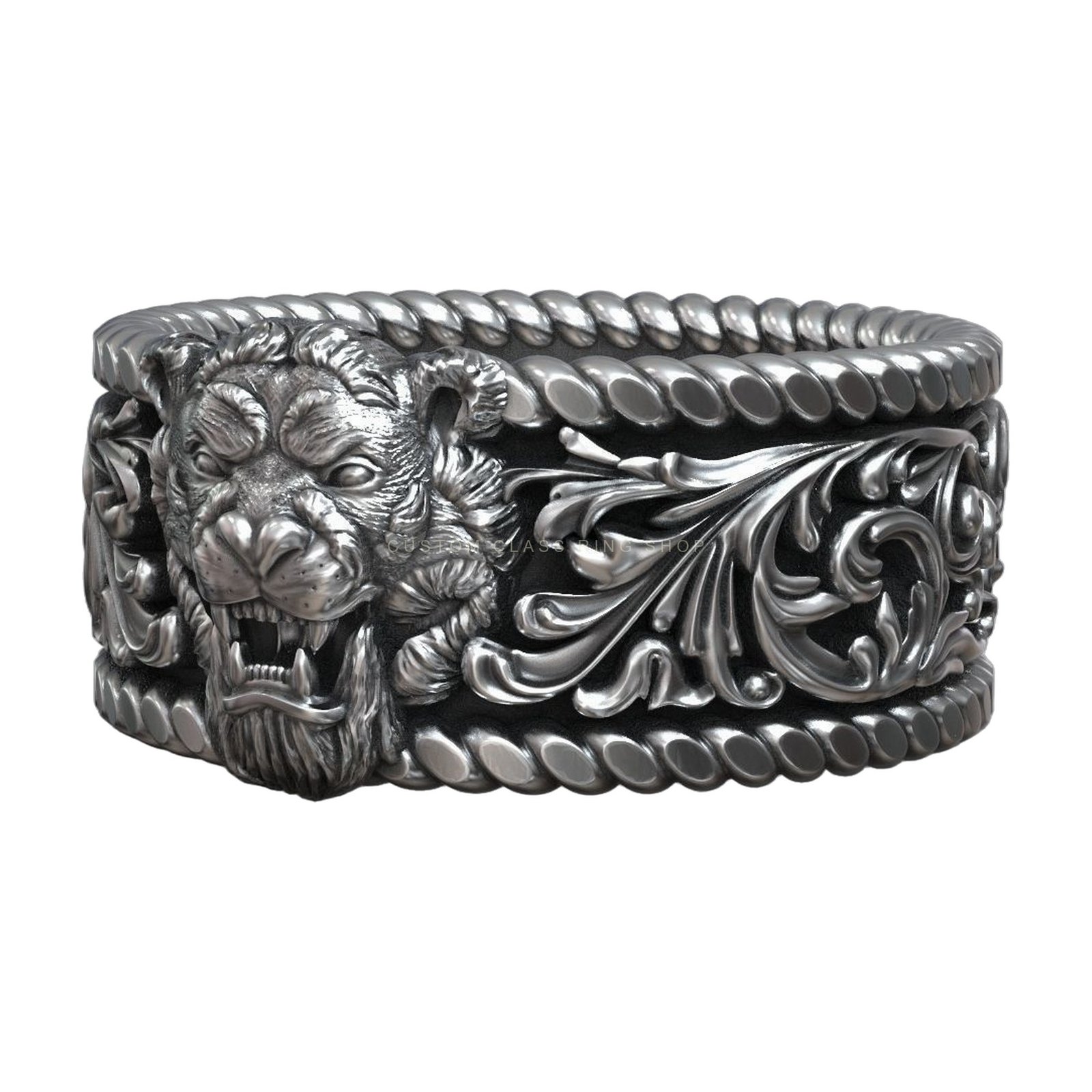 Tiger Head Engraved Pattern Wild Band jewelry4