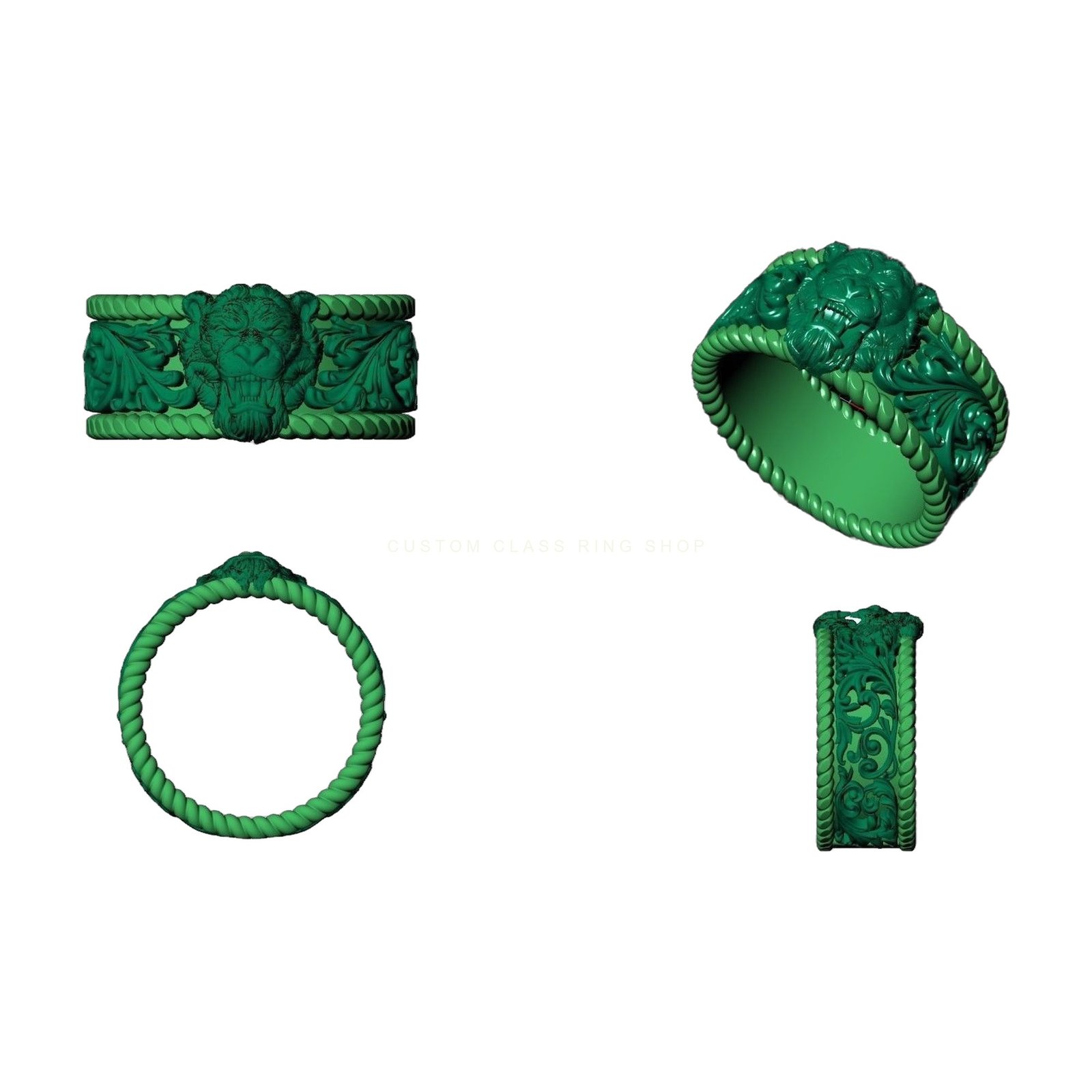 Tiger Head Engraved Pattern Wild Band jewelry6