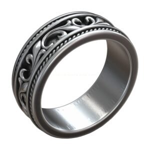 Vintage Floral Pattern Wedding Band jewelry1