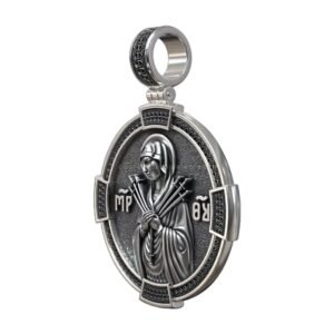 Virgin Mary Seven Sorrows Medallion Icon Orthodox Cross Pendant jewelry1