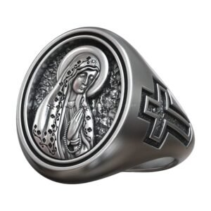 Virgin Mary Signet Silver Ring jewelry1