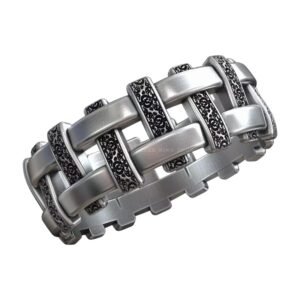 Wicker Cross Weaving Pattern Wedding Ring jewelry1