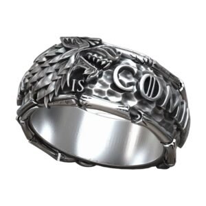 Wolf Winter Is Coming John Snow Fan Art Ring jewelry