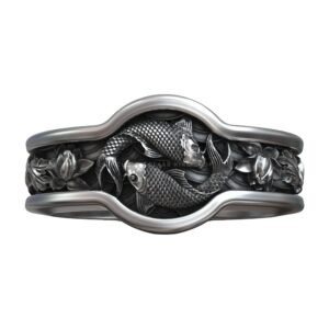 Yin Yang Carp Koi Fish Japanese Ornament Ring jewelry