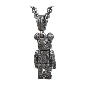 bearbrick baroque floral pattern silver necklace 3d model 1e99b95e5a