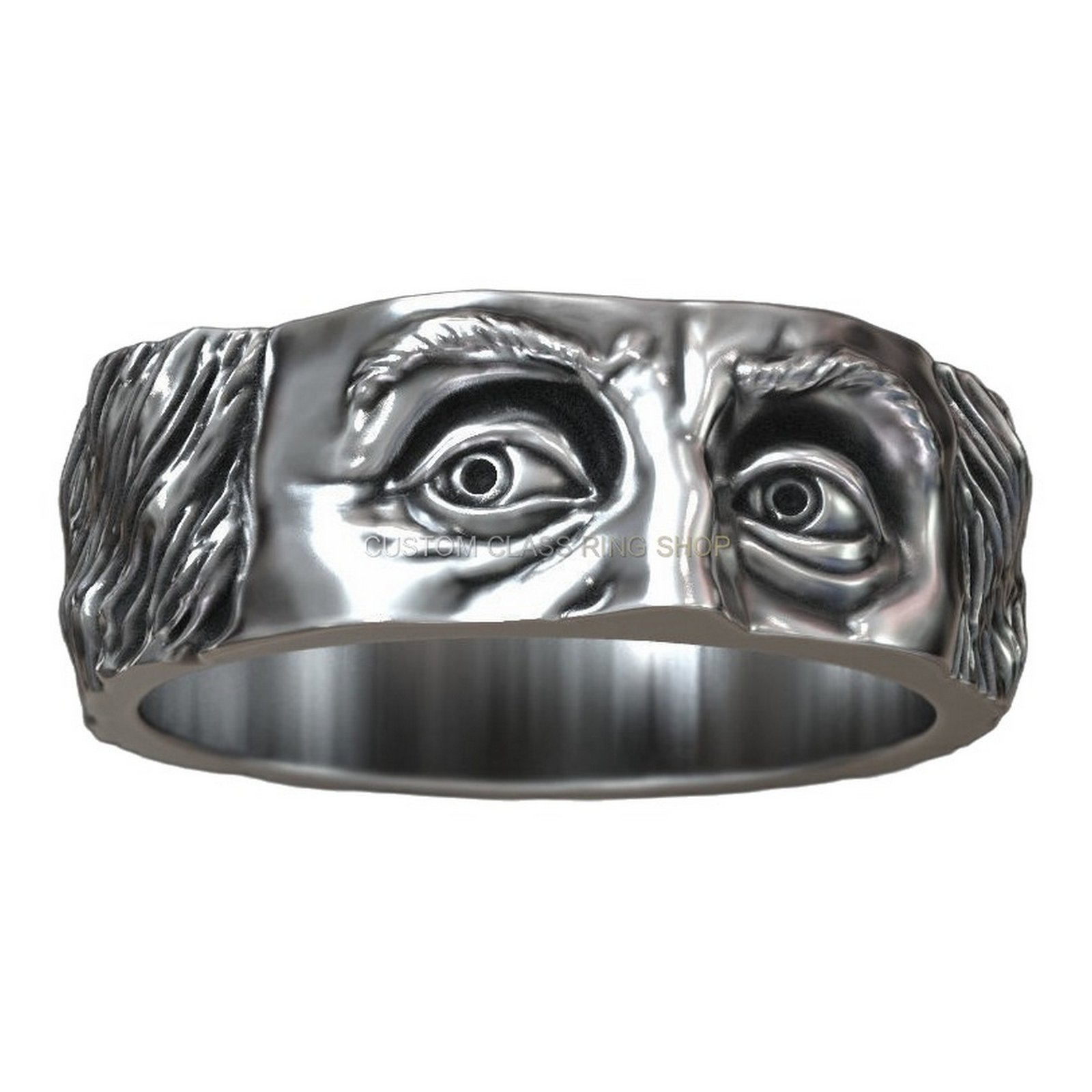 Sterling silver Benjamin Franklin founding father ring with oxidized finish