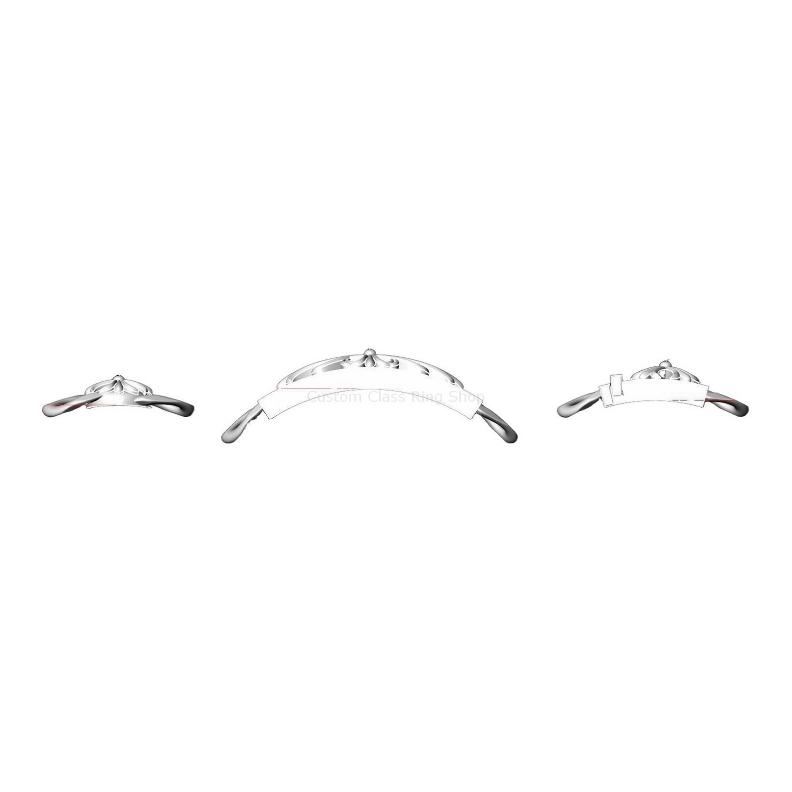 Polished sterling silver floral cross bracelet with linked design