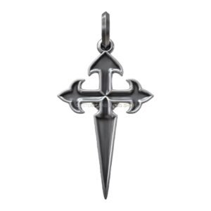 Sterling silver Camino de Santiago cross pendant with scallop shell