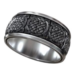Sterling silver Celtic knot Nordic ring with oxidized antique finish