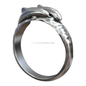 sterling silver dolphins pair ring polished handmade