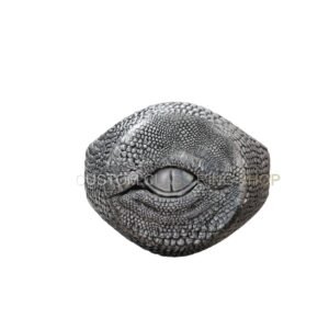 Sterling silver dragon eye scales ring front view