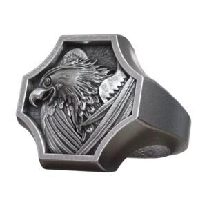 eagle head wings oxidized men signet 3d model 93ca3a3025