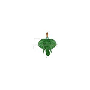 Womens sterling silver elephant head pendant, polished 925 silver