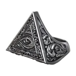 eye of providence illuminati symbol floral pattern ring 3d model 81db422032