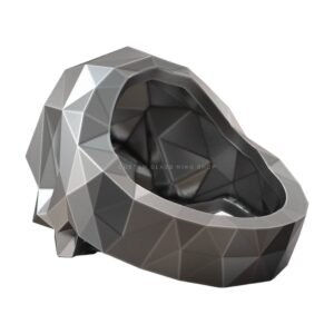 full skull triangle polygon solid ring 3d model 245b57b9a9
