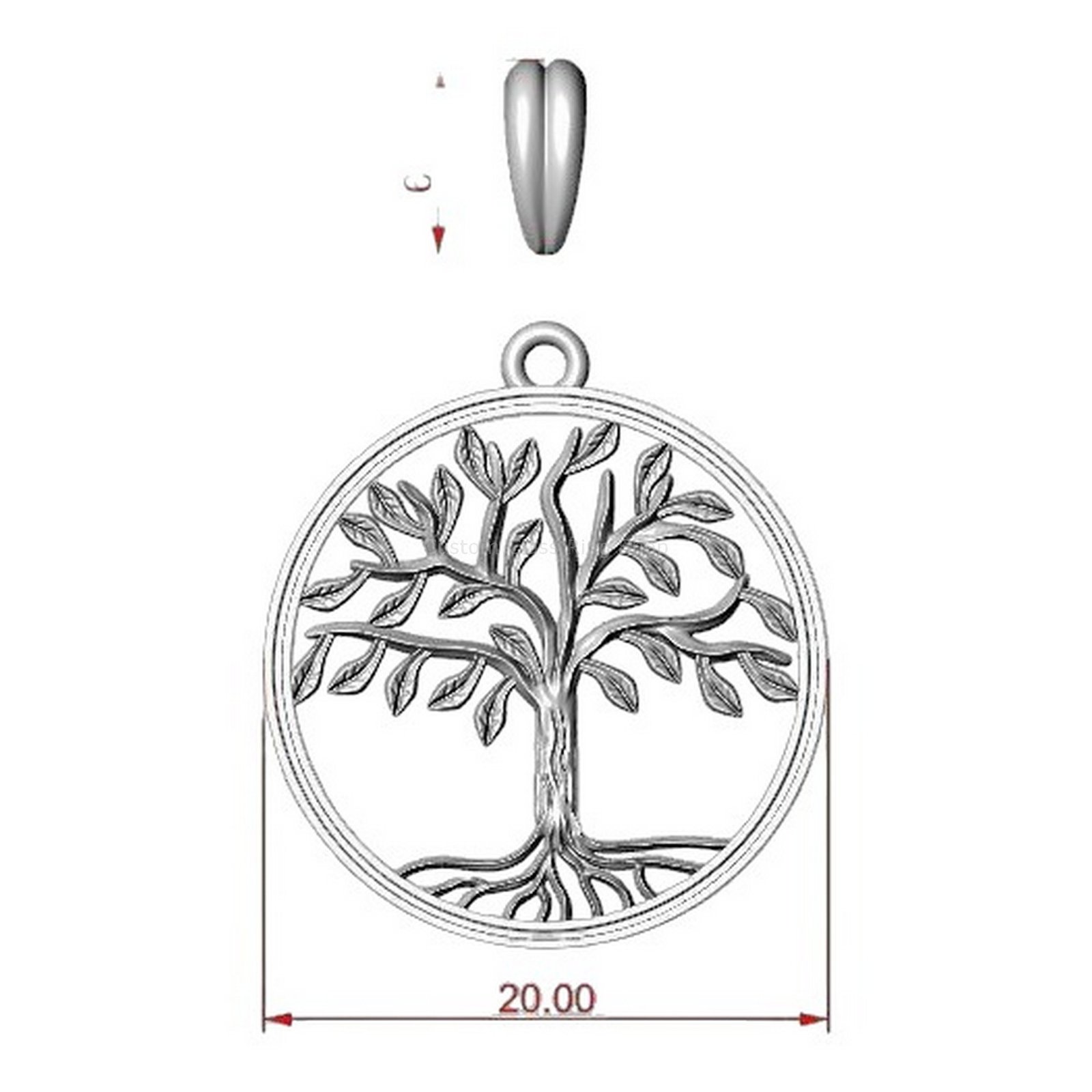 Sterling silver tree of life pendant with beaded circular frame