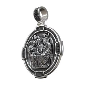 holy trinity medallion antique relief orthodox cross pendant 3d model 2b383289a3