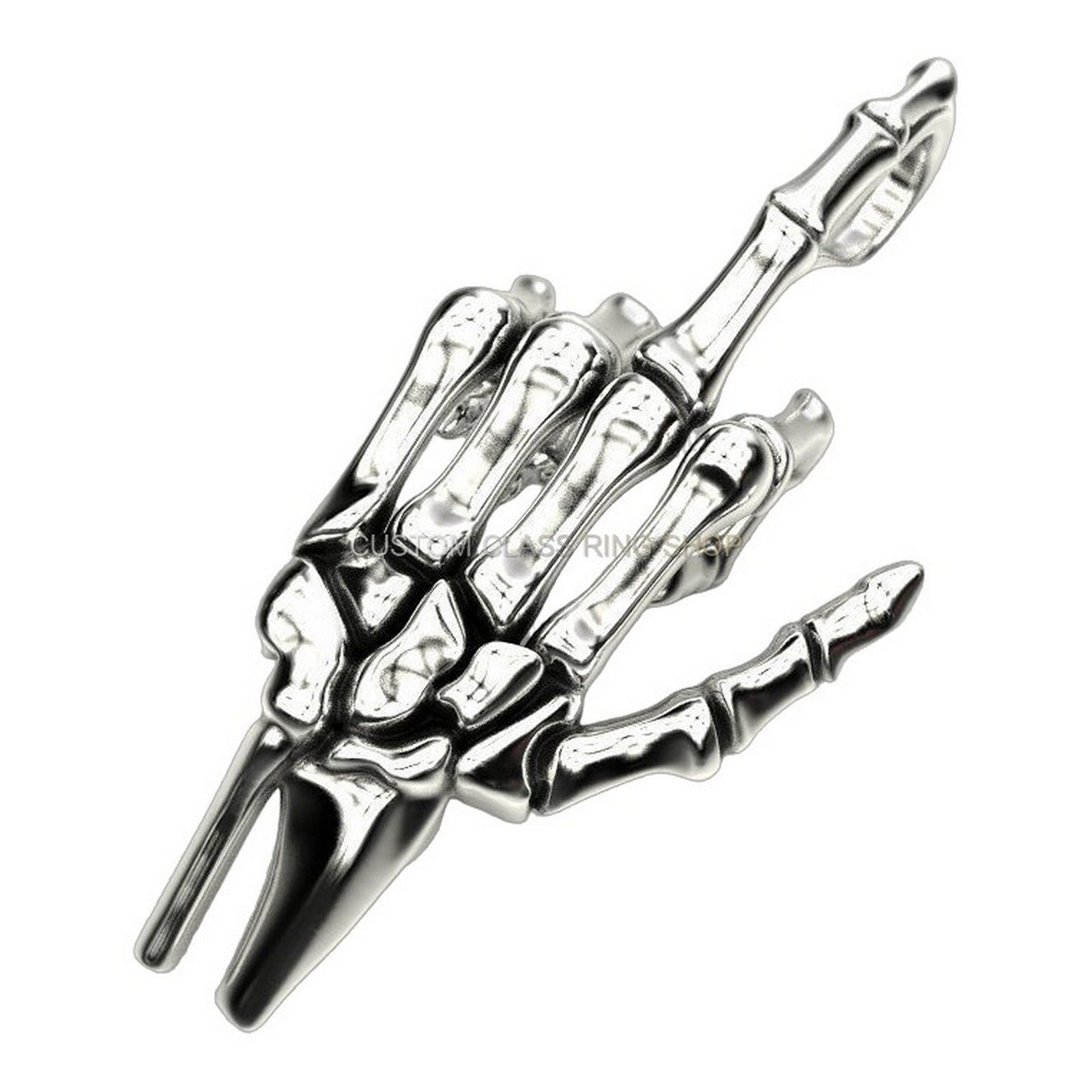 Sterling silver human hand bones pendant, hand bones with chain connection detail
