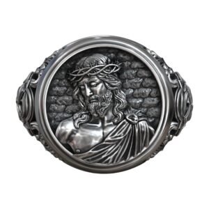 jesus christ crown thorn christogram symbol signet 3d model 1682acc287