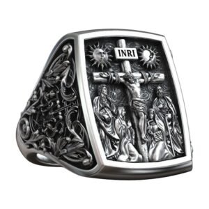 jesus christ crucifix cross mary and saints christian ring 3d model 3495aaac45