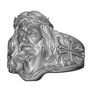 jesus christ head crown of thorns religious sculpture ring 3d model 1e63ef130e